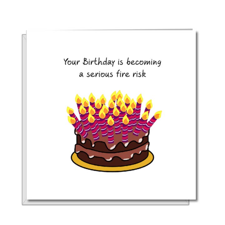 Swizzoo Cards – wholesale Birthday card – Funny Birthday Card with Cake and Candles - Dad Mum Friend - Funny Humorous Getting Old 40th 50th 60th Birthday