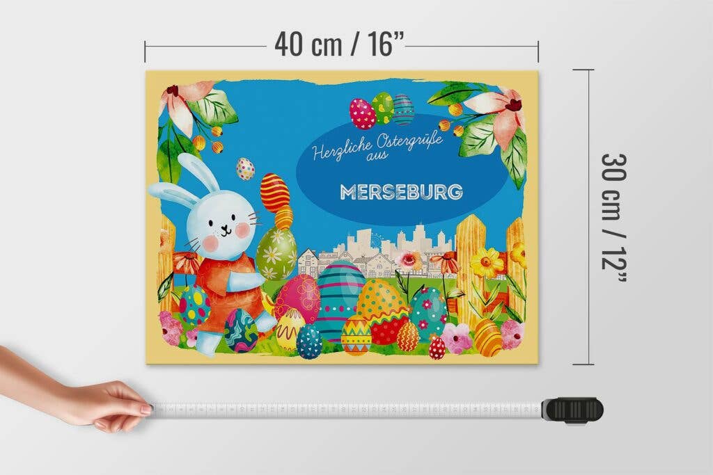 Femer - Wholesale Sign - Merseburg wooden Easter greetings 40 x 30 cm gift decoration4