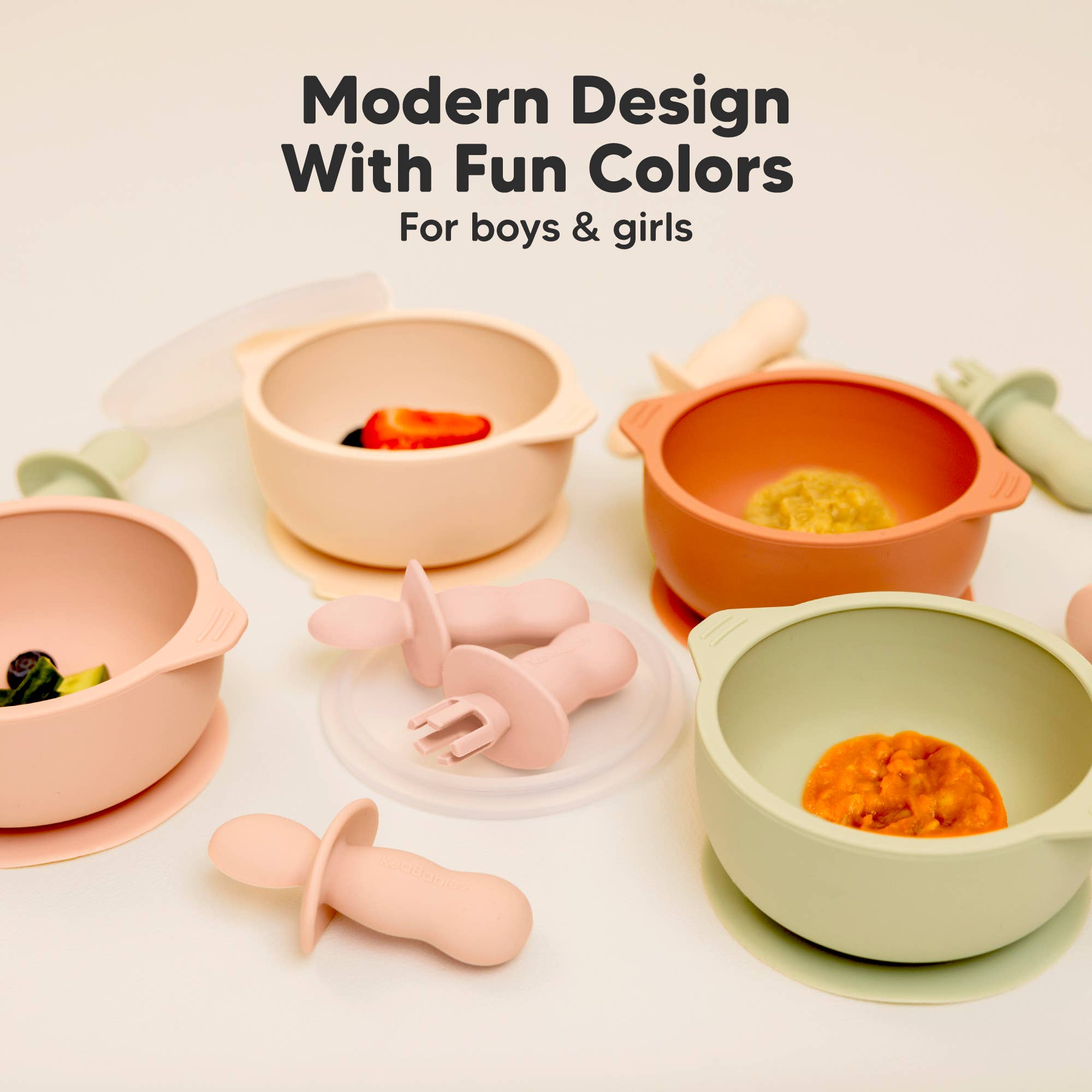 Mellow 4-Pack Prep Silicone Baby Spoons & Forks Set for Toddlers for wholesale on Faire8