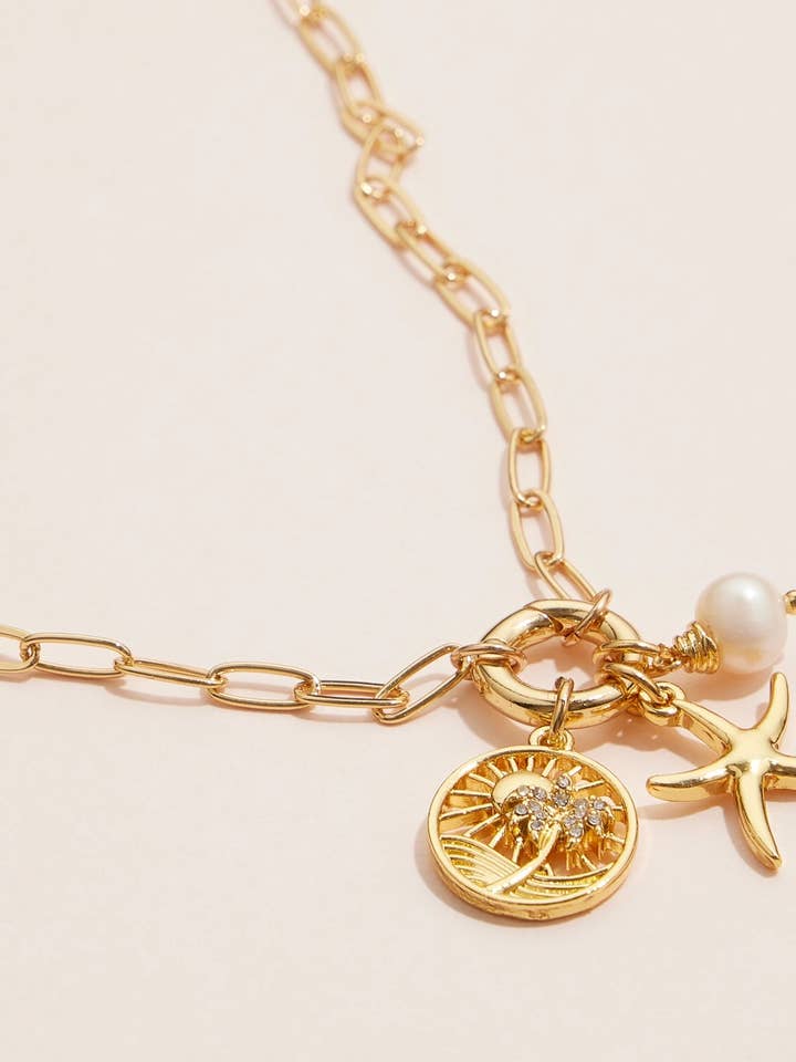 Gold Filled Starfish Charm Necklace for wholesale by Desert Sage Swim