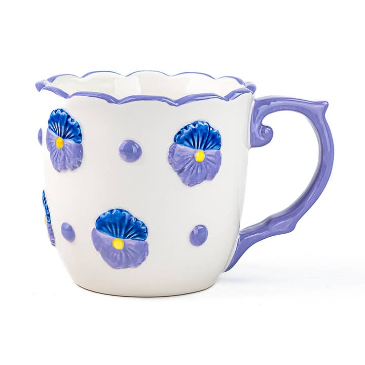 Pansy Mug, 18 oz for wholesale by 10 Strawberry Street