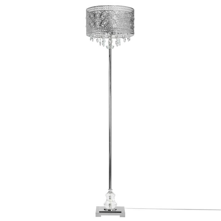 River of Goods - Wholesale Floor Lamp - 60.5"H Harley Polished Nickel Floor Lamp