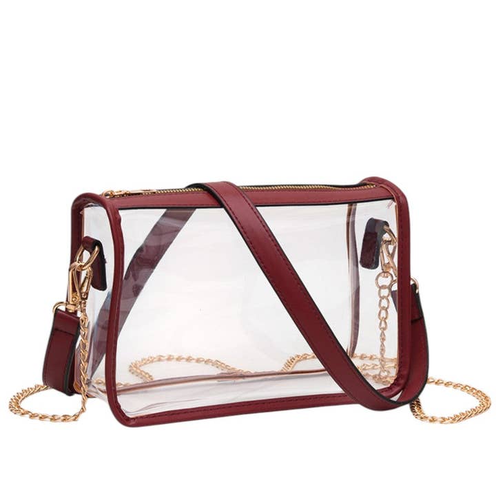 Clear Rectangle Stadium Concert Crossbody Bag for wholesale by Madeline Love