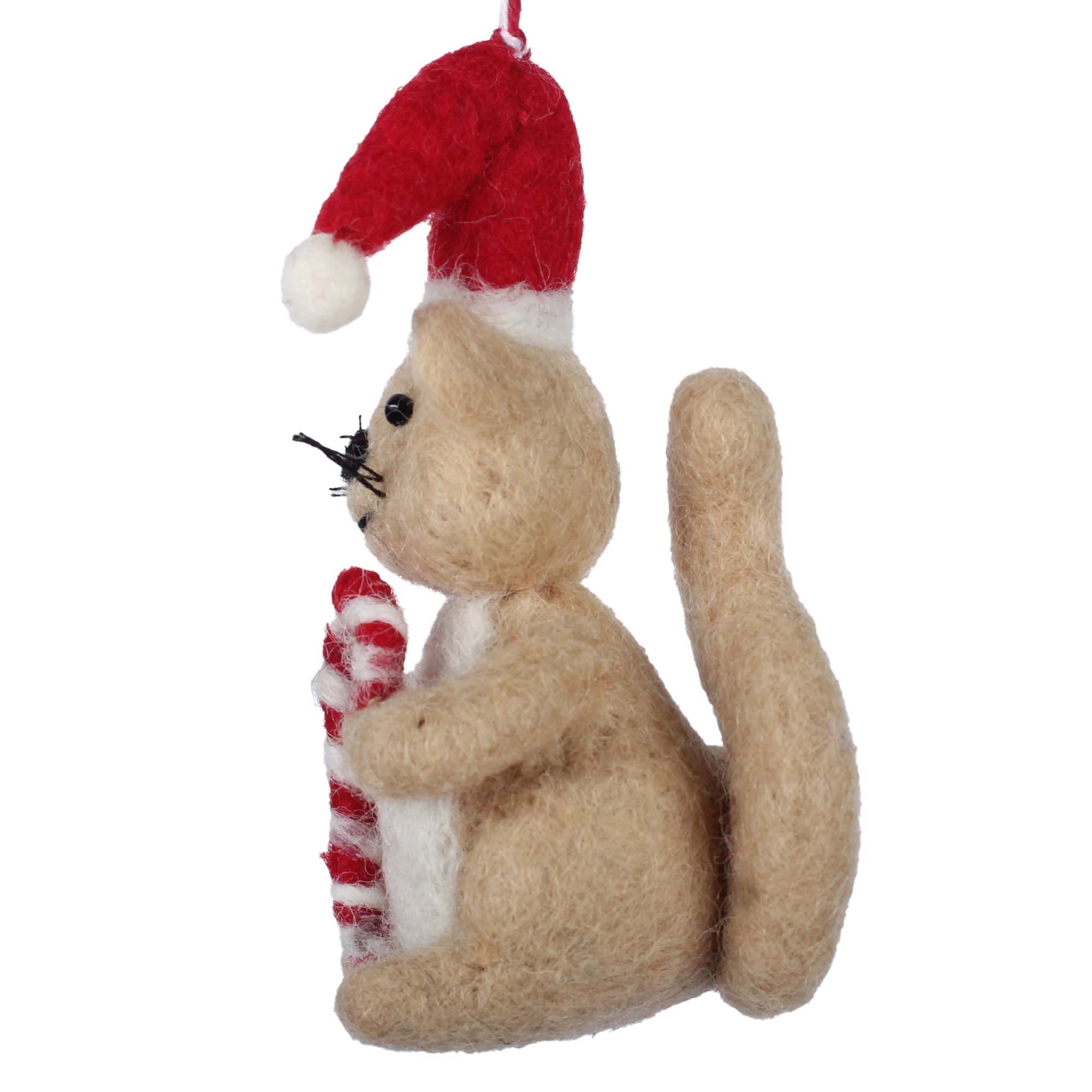 Global Crafts - Wholesale Ornament - Squirrel and Candy Cane Felt Ornament2