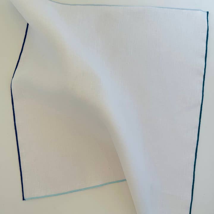 Servett, vitt linne (blå fåll) för wholesale av Tisch New York