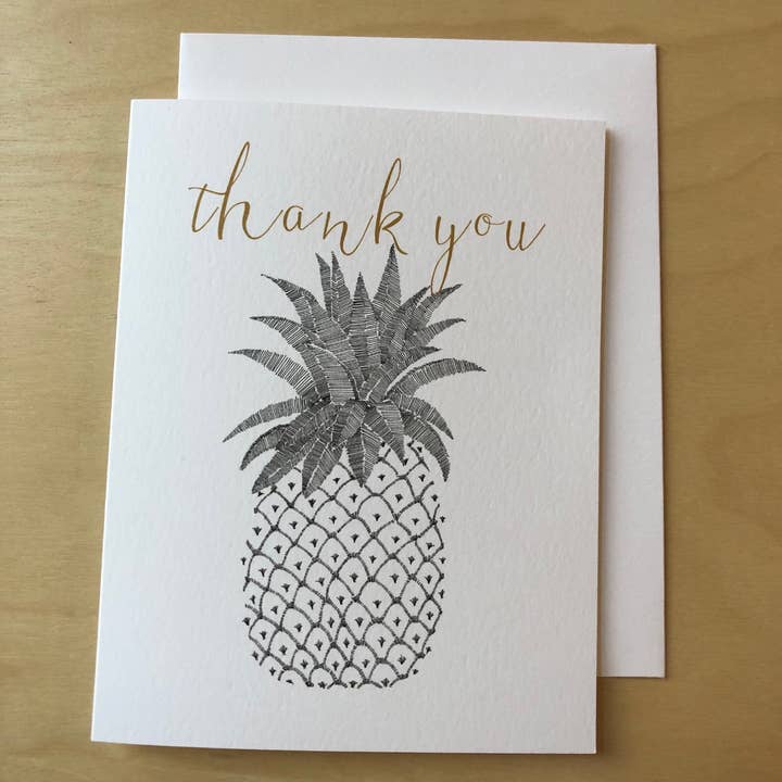 Ananas handgezeichnete Dankeskarte für den Großhandel von Rachelink Cards & Illustrations