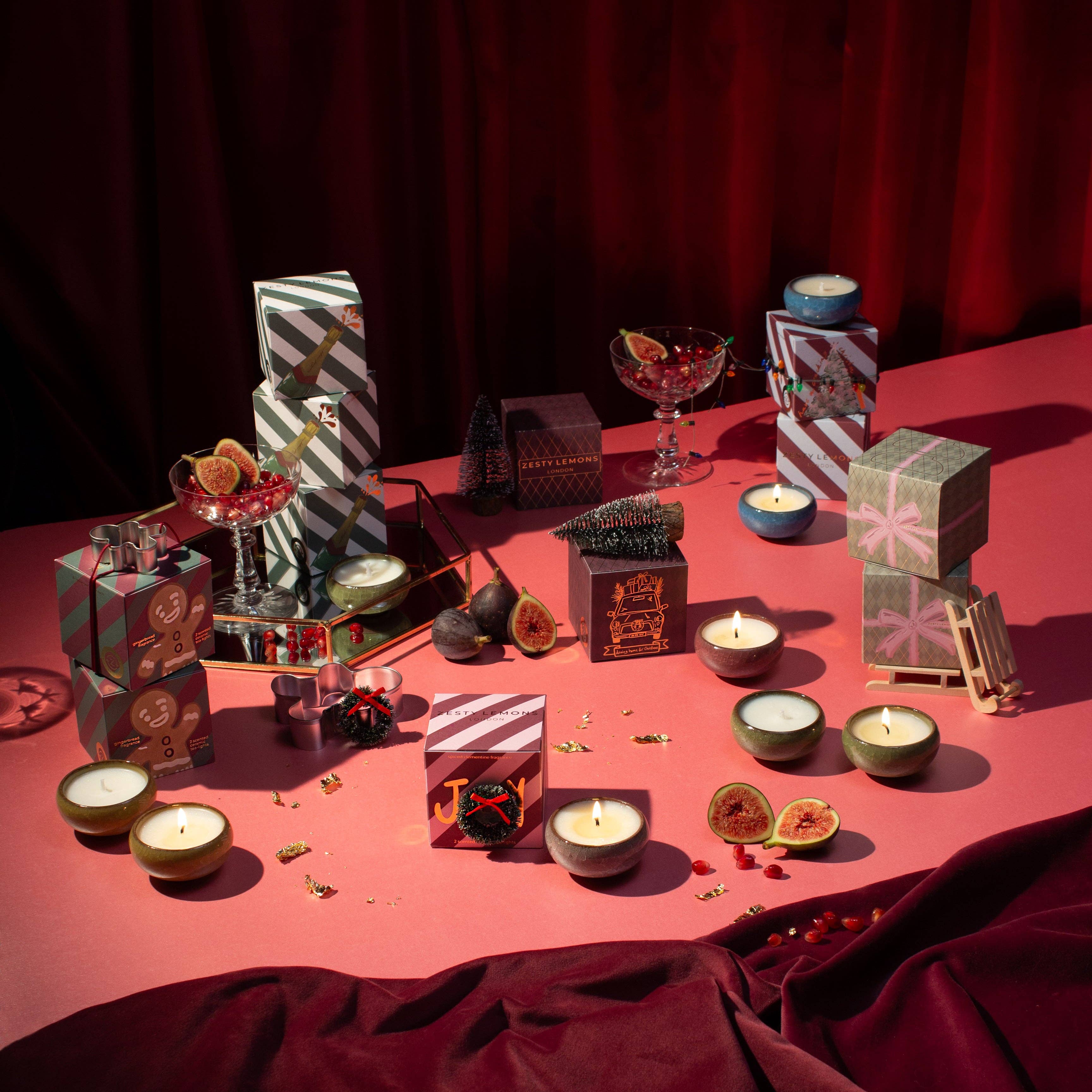 Zesty Lemons - Wholesale Tea light candles - Sparkle Season: Driving Home for Christmas Tea Lights (Box of 2) - Christmas Spruce4