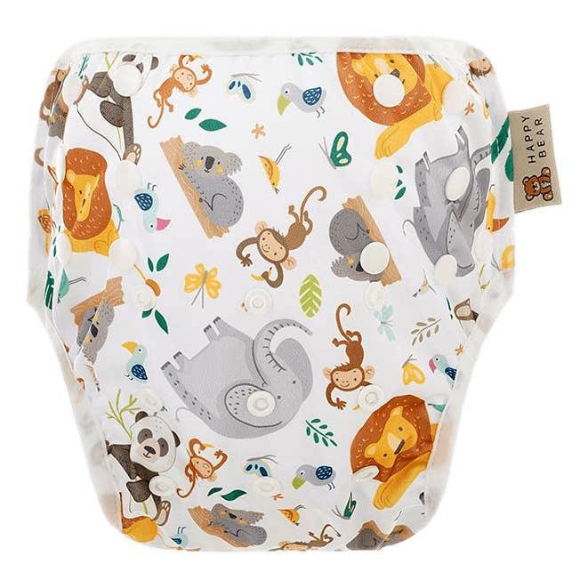 Swim Diaper | 0-3 years | one size | snaps | Wild Animals for wholesale by HappyBear Diapers