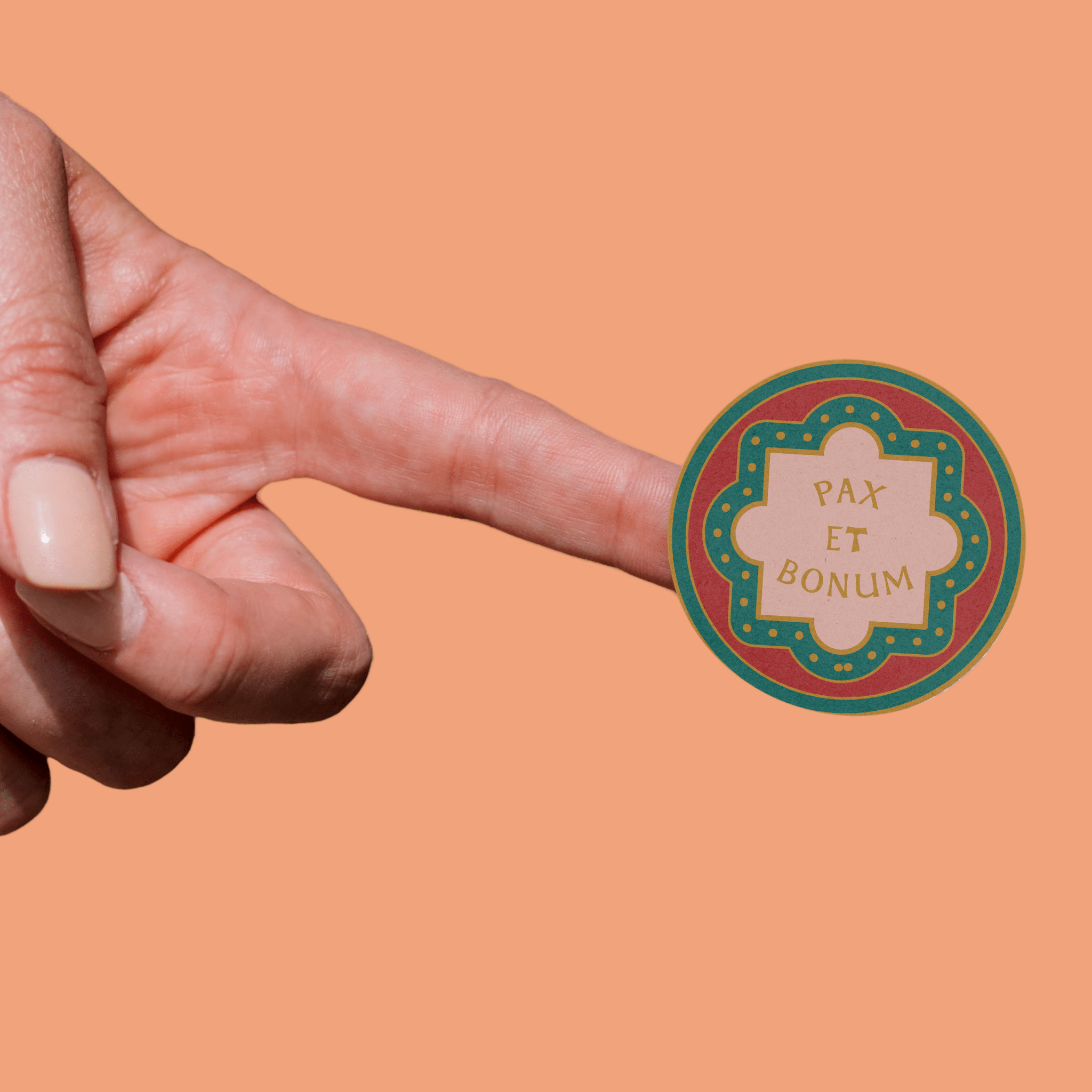 Recetas PSD, LLC - Venta al por mayor Pegatina - Adhesivo ecológico Pax et Bonum, color verde2