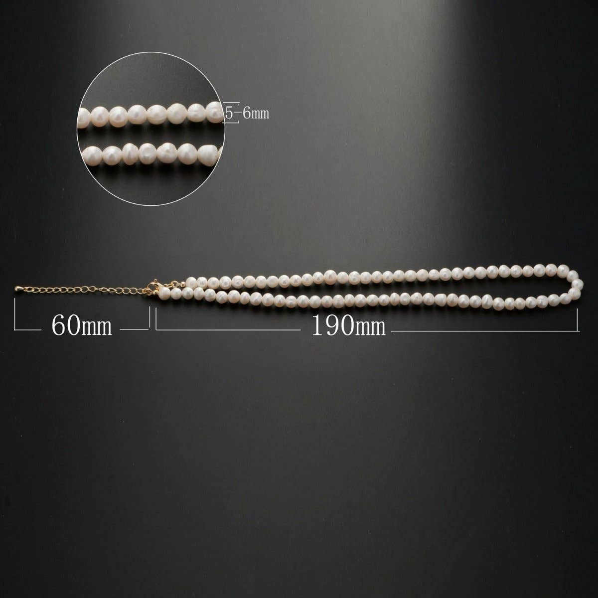 Aim Eternal - Vente Collier de perles - Collier rond classique en perles blanches d'eau douce, perles d'eau douce naturelles, véritables perles pour bijoux de mariage | WA-333 Prix de liquidation3