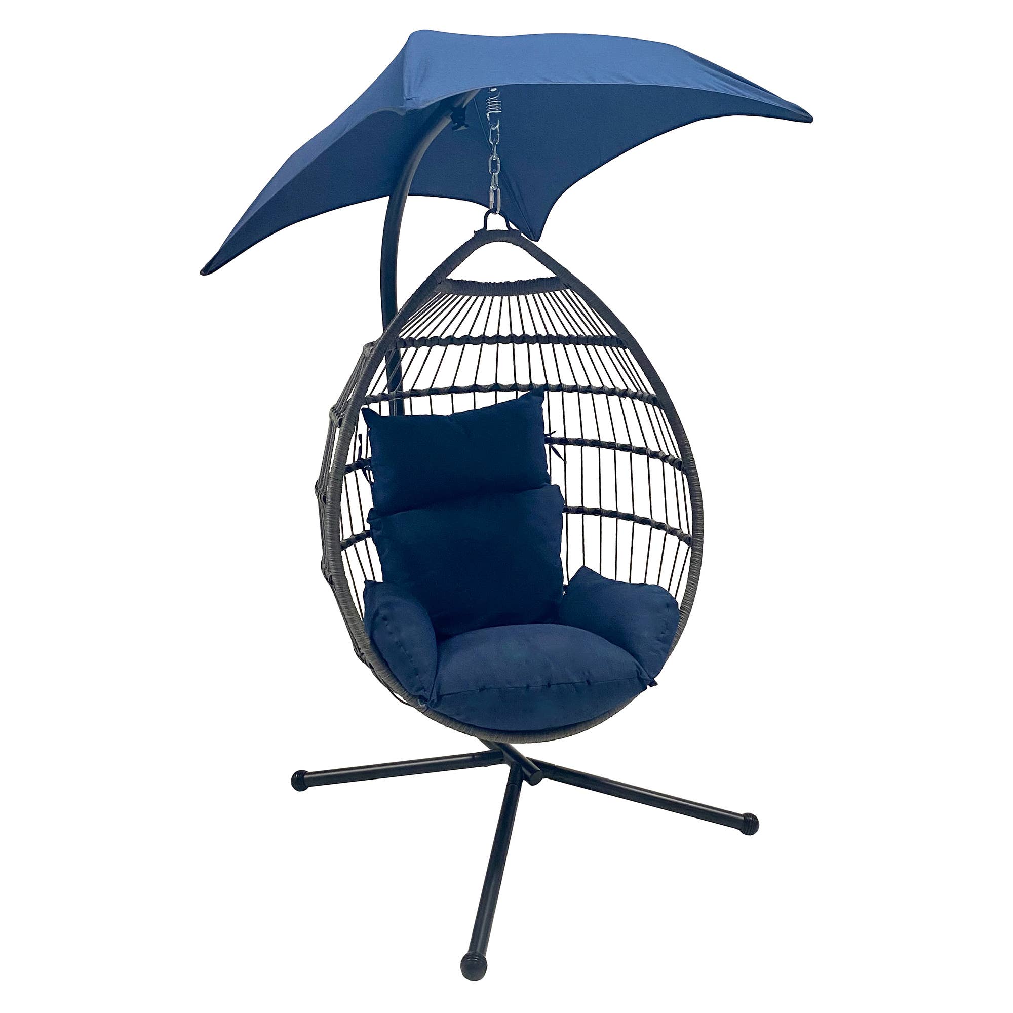 InSideOut - Wholesale Egg Chair - Deluxe Wicker Hanging Egg Chair with Removeable Canopy0