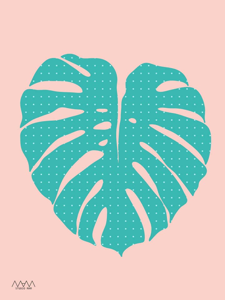 Monstera Teal for wholesale by Studio MAM