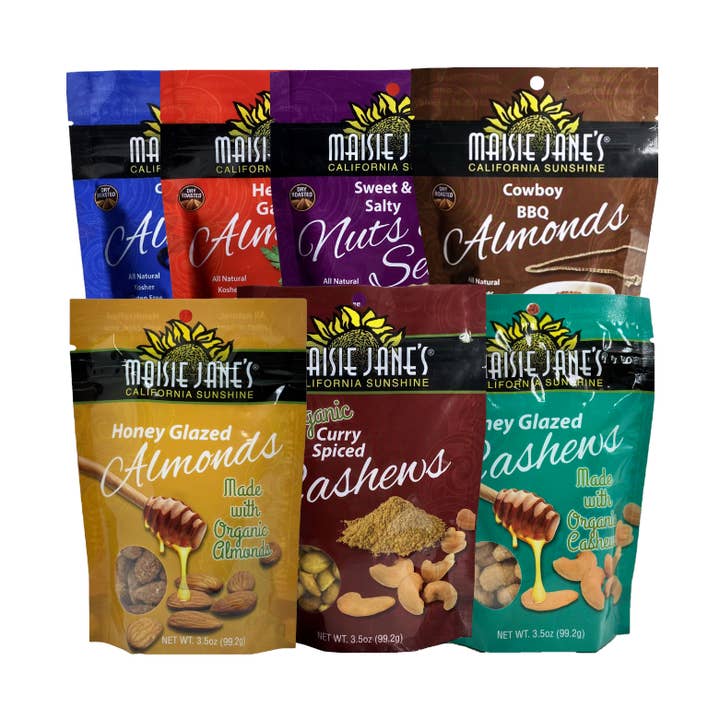 Variety Pack Snack Mix – Almonds, Cashews & Seeds 14 Pack for wholesale by Maisie Jane’s