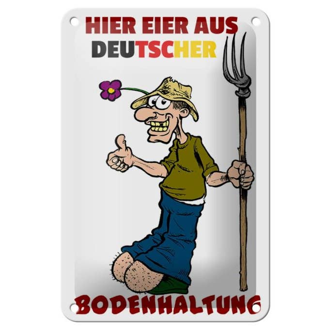 Femer - Wholesale Sign - Tin sign note 12x18cm eggs made from German farming decorative sign