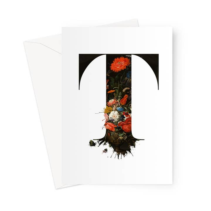 Carte de vœux MY TYPE OF BLOOMS - T pour la vente par burnt peach