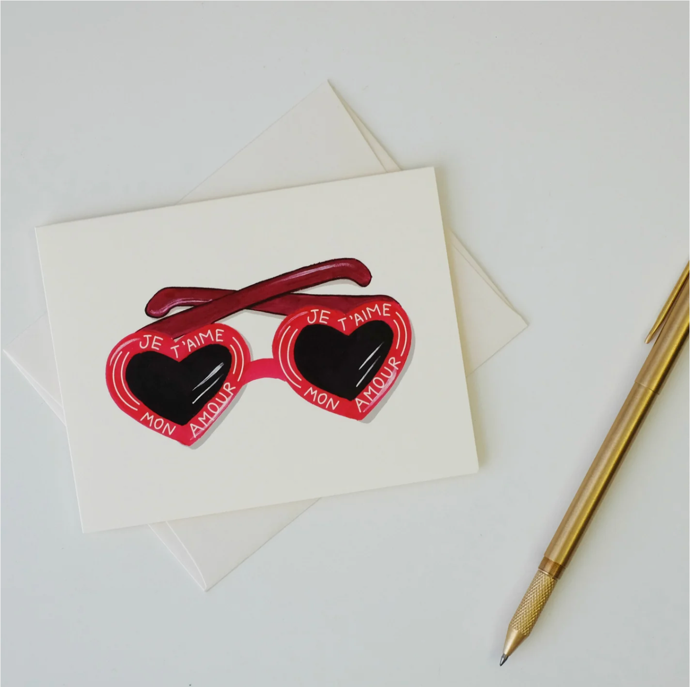 Paige & Willow - Wholesale Love Card - Je T'aime Mon Amour Sunglasses Card1