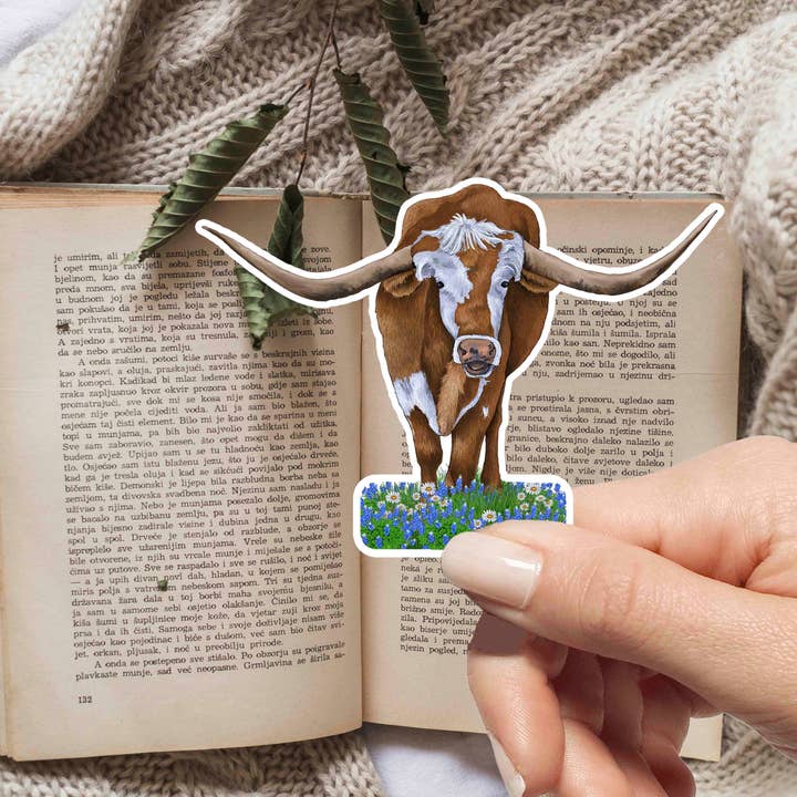 Julie Townsend Studio - Wholesale Sticker - Sticker - Longhorn Cow - Handmade with Waterproof Vinyl 3