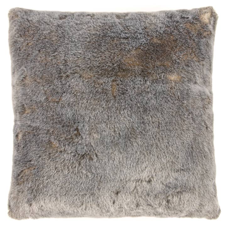 Okemo Grey Faux Fur Pillow Cover 20x20 for wholesale by Bedford Collections