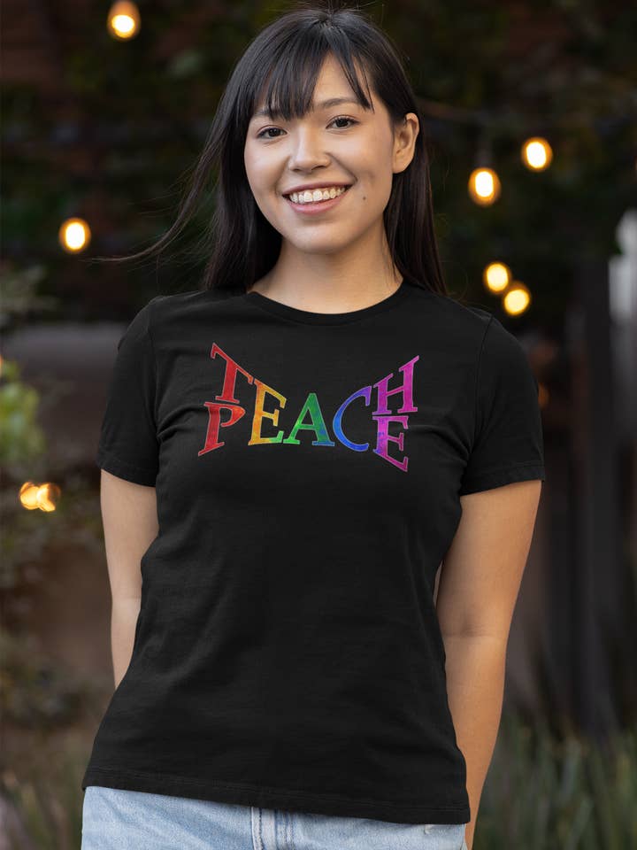 Teach Peace, Rainbow, Pride T-Shirt, Civil Rights, LGBTQ for wholesale by Pride Majic