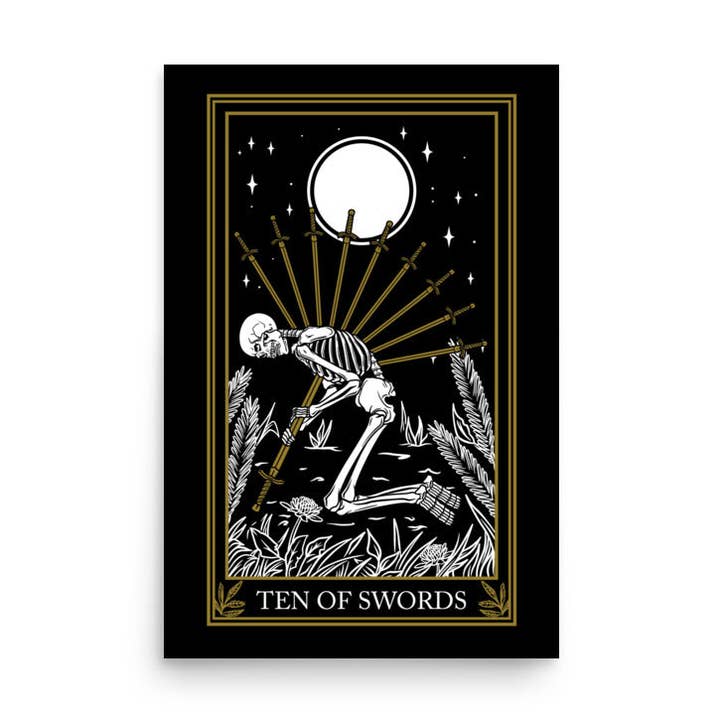 Ten Of Swords Print for wholesale by StickThisOn