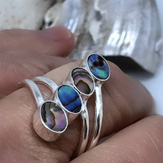 Desiderate - Wholesale Cocktail/statement ring - Pebbles Paua Ring3