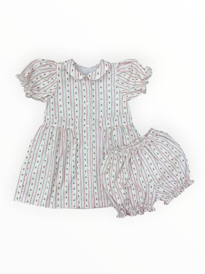 Sun House Children's - Wholesale Dress - Kids - Charlotte Dress | Holiday Dot Stripe5