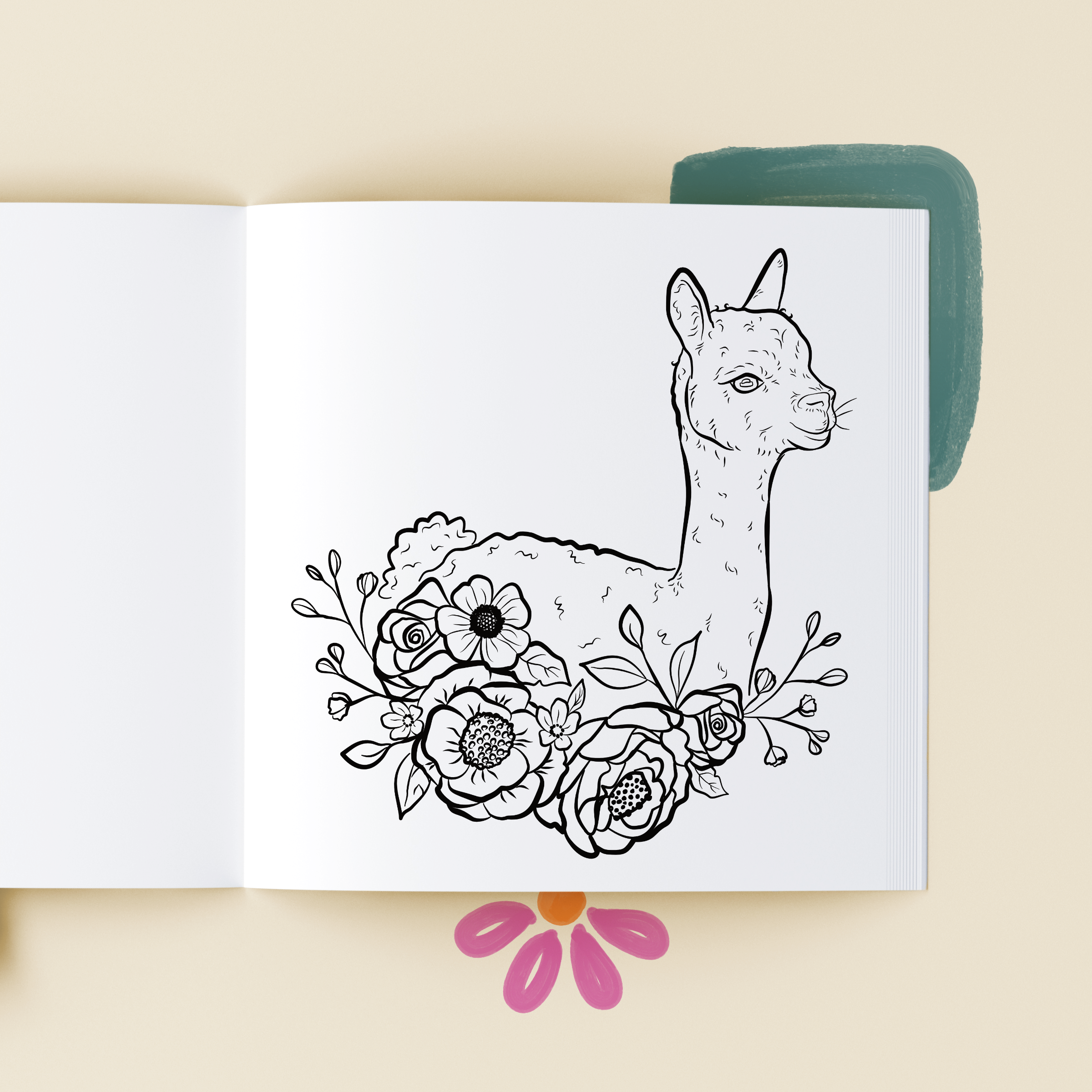 Middlefork & Co. - Wholesale Coloring & Activity Book - Adult - Flowered Farm Friends: Cheerful Coloring Book Adults & Teens4