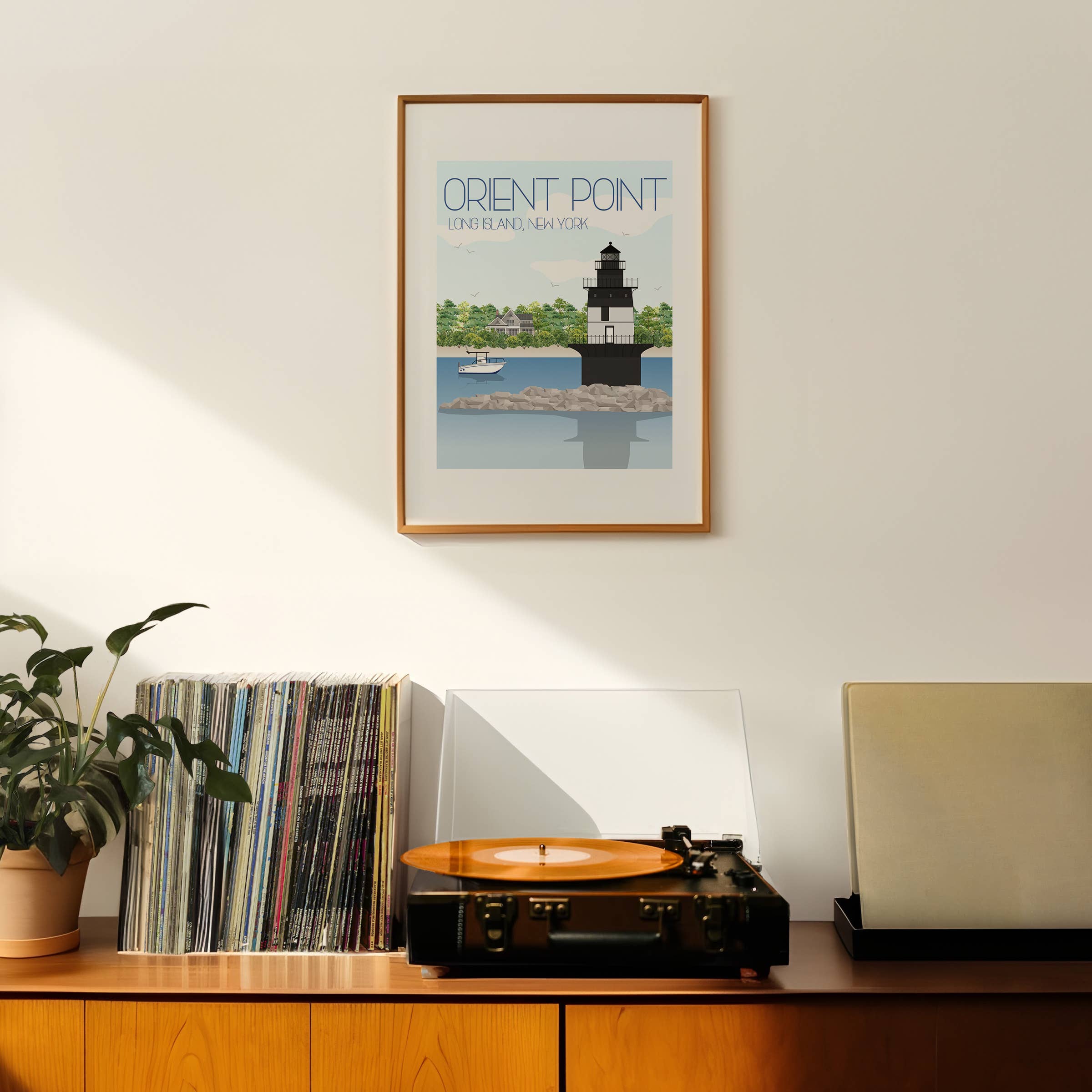 Fox Burrow Designs - Vente Affiche d'art - Impression de voyage de Long Island - Orient Point2