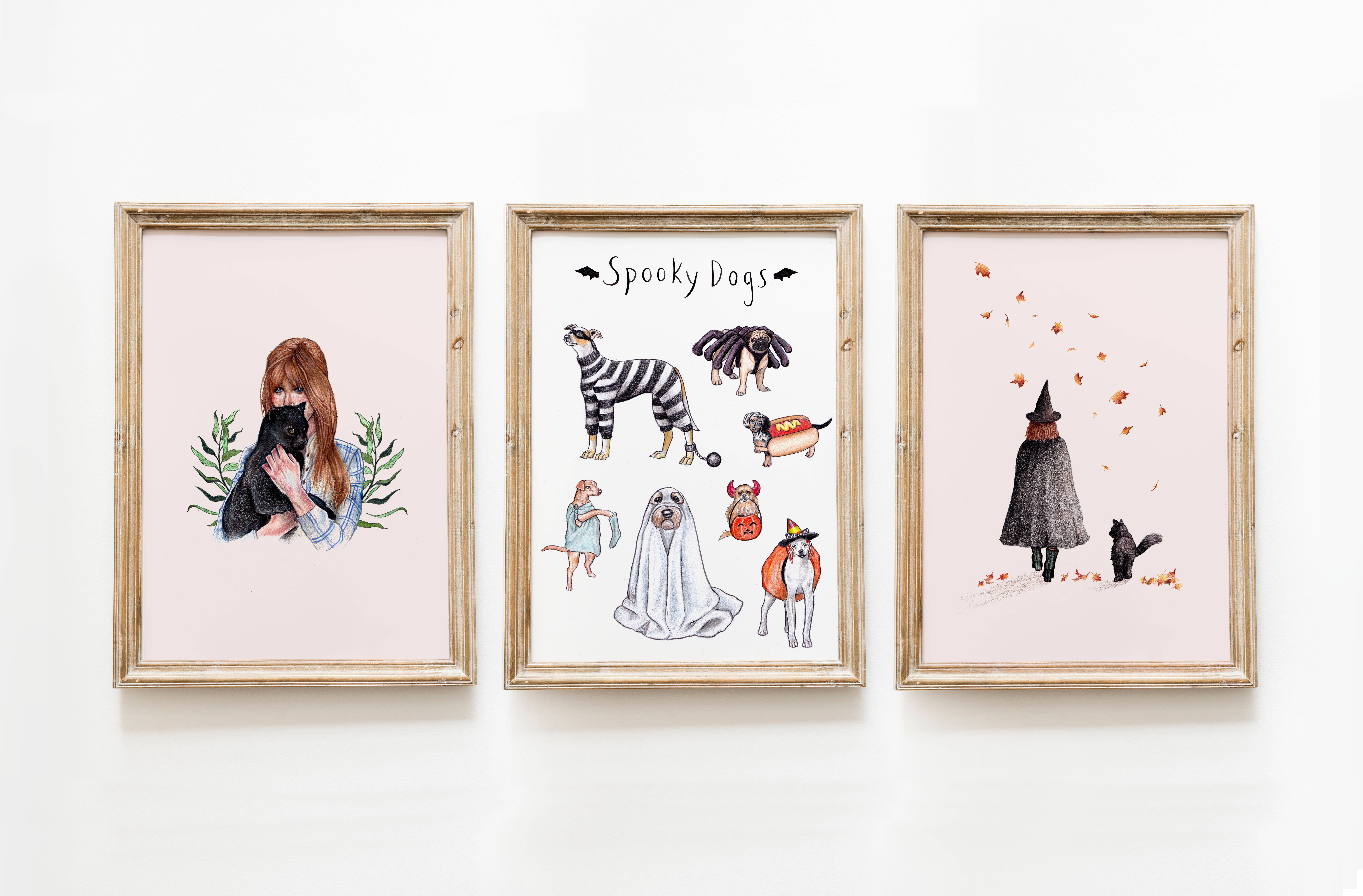 Beth Goodwin Designs - Wholesale Art Print - Witch & Cat Print | Halloween Wall Art | Witch Illustration2