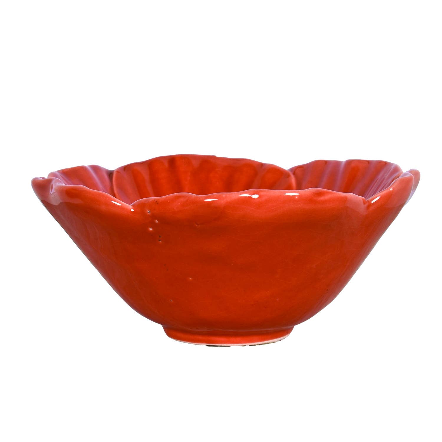 Opjet Paris – Engroshandel Pyntetallerken/skål – Opjet Paris orange blomsteskål Ø14 x H6 cm1