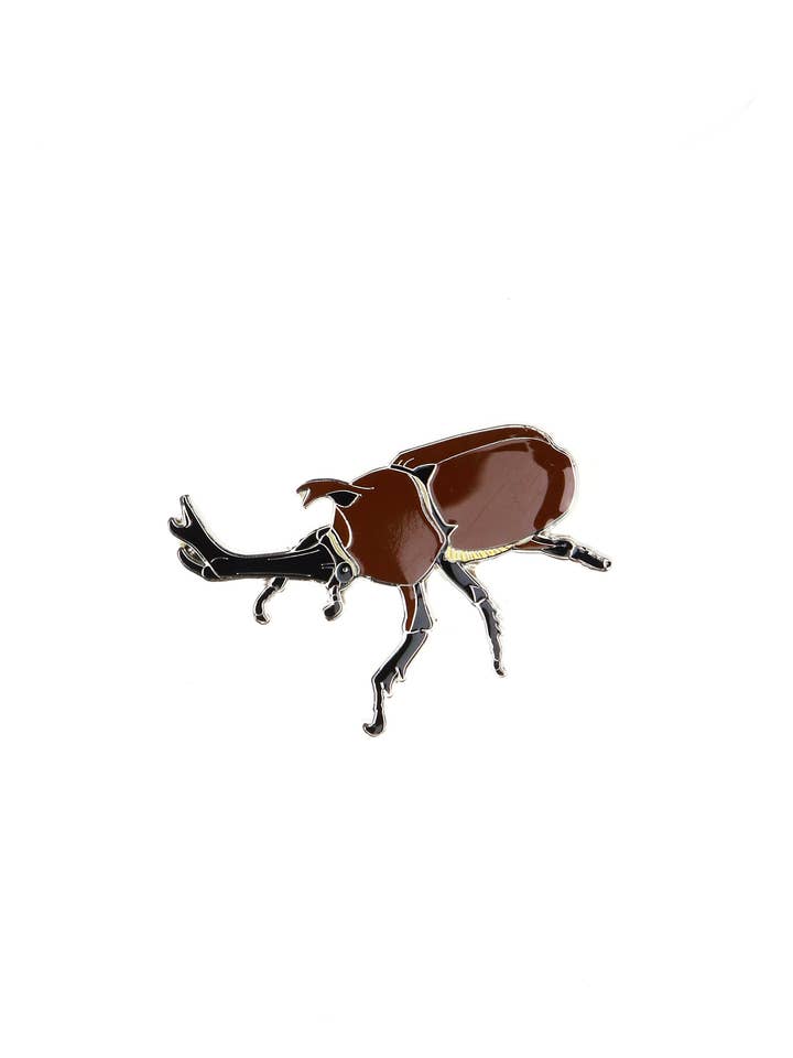 Japanese Rhinoceros Beetle Enamel Pin (Trypoxylus dichotomus) for wholesale by Stemcell Science Shop