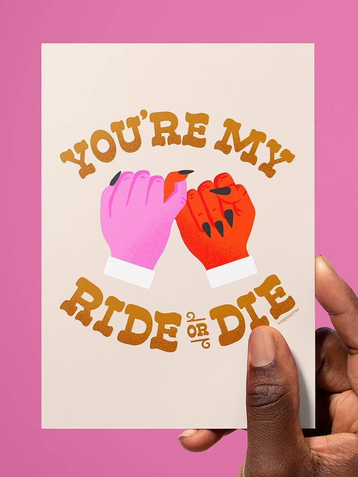 You're My Ride or Die Greeting Card for wholesale by Jessica Molina