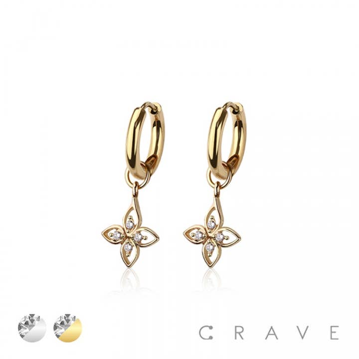 CRAVE BODY JEWELRY - Wholesale Huggie Earrings - PAIR OF 316L STAINLESS STEEL HUGGIE/HOOP VENETIAN PRINCESS M