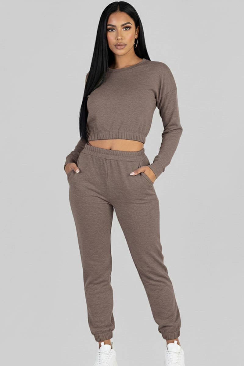 CAPELLA APPAREL - Wholesale Lounge Set - Women's - French Terry Elastic Waist Pullover & Joggers Set6
