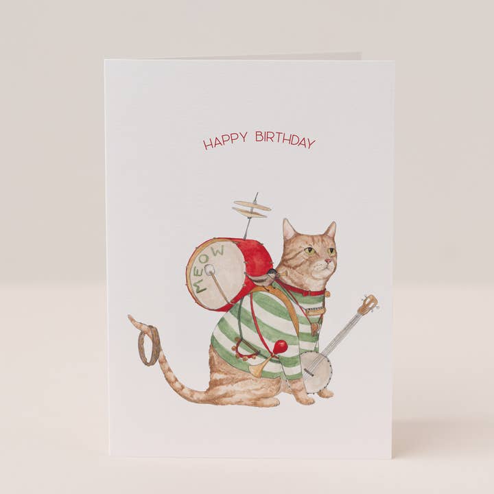 Mister Peebles - Wholesale Verjaardagskaartje - One Cat Band verjaardagskaart1