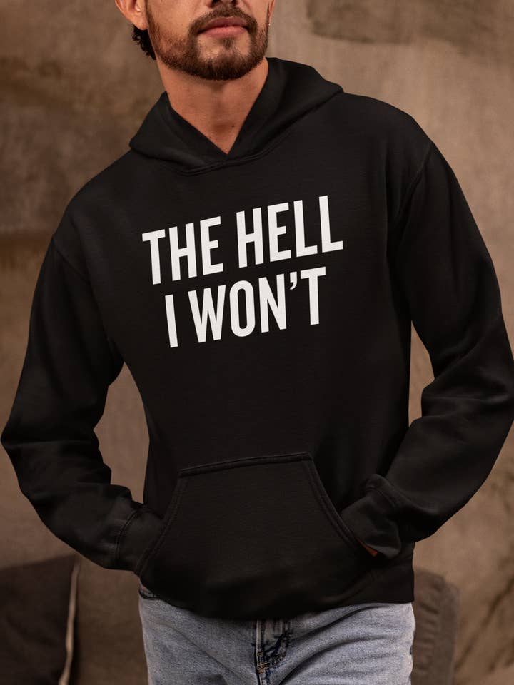 De hel dat ik niet zal - Heren Hoodie voor wholesale door Smart Ass Shirts