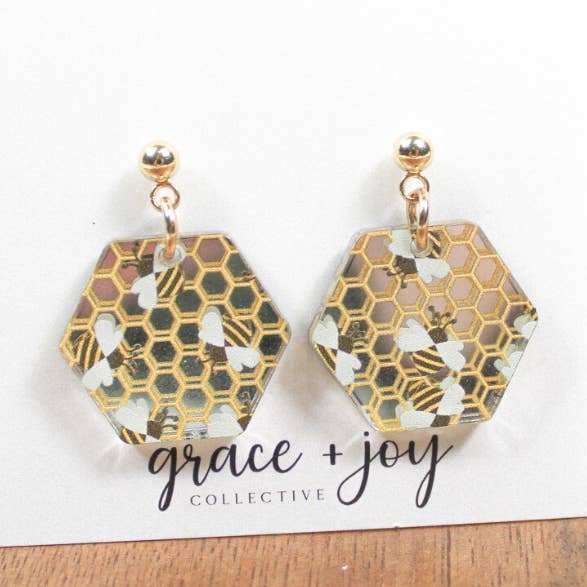 Brincos de Favo de Mel, Brincos de Acrílico por atacado de Grace + Joy Collective