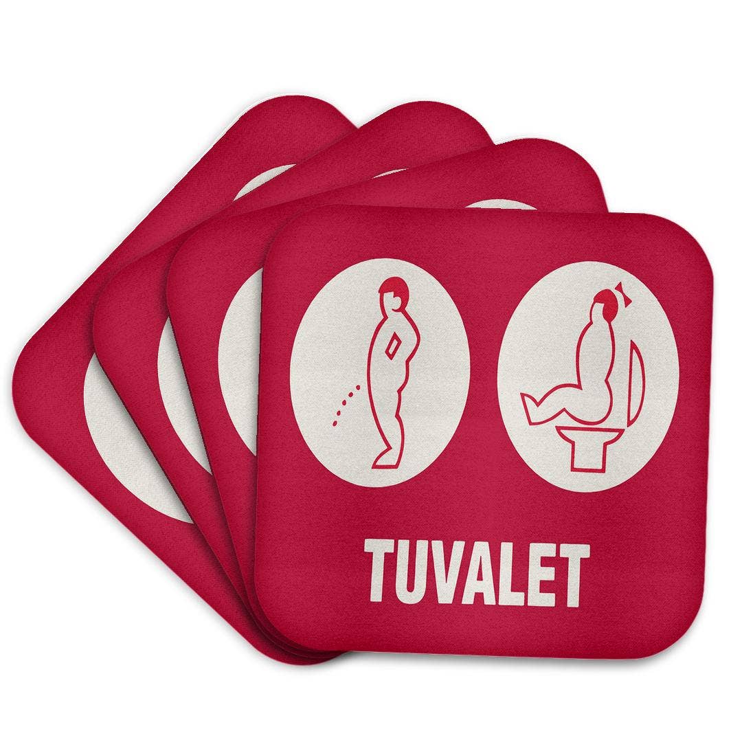 3dRose - Wholesale Coasters - 3dRose, Vintage Toilet Sign Tuvalet , Coaster7