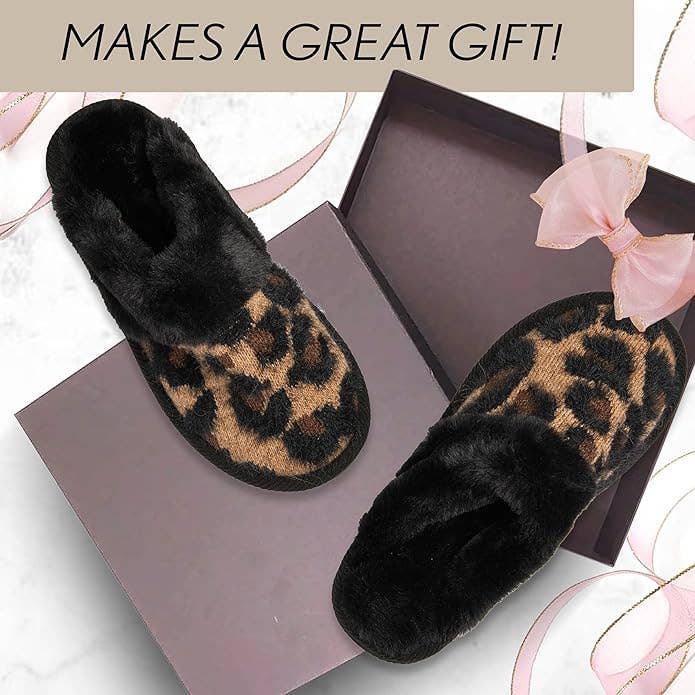Funky Junque - Wholesale Slippers - Women's - Plush Slippers - Leopard - Latte2