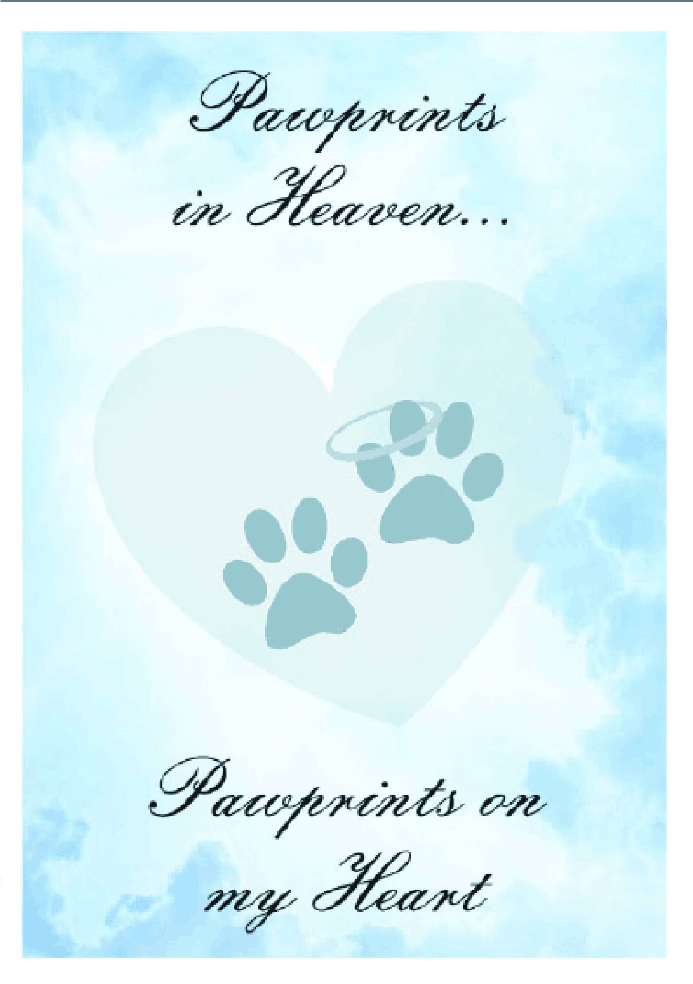 Dog Speak - Vente Carte de condoléances - Sympathie - Pawprints In Heaven3