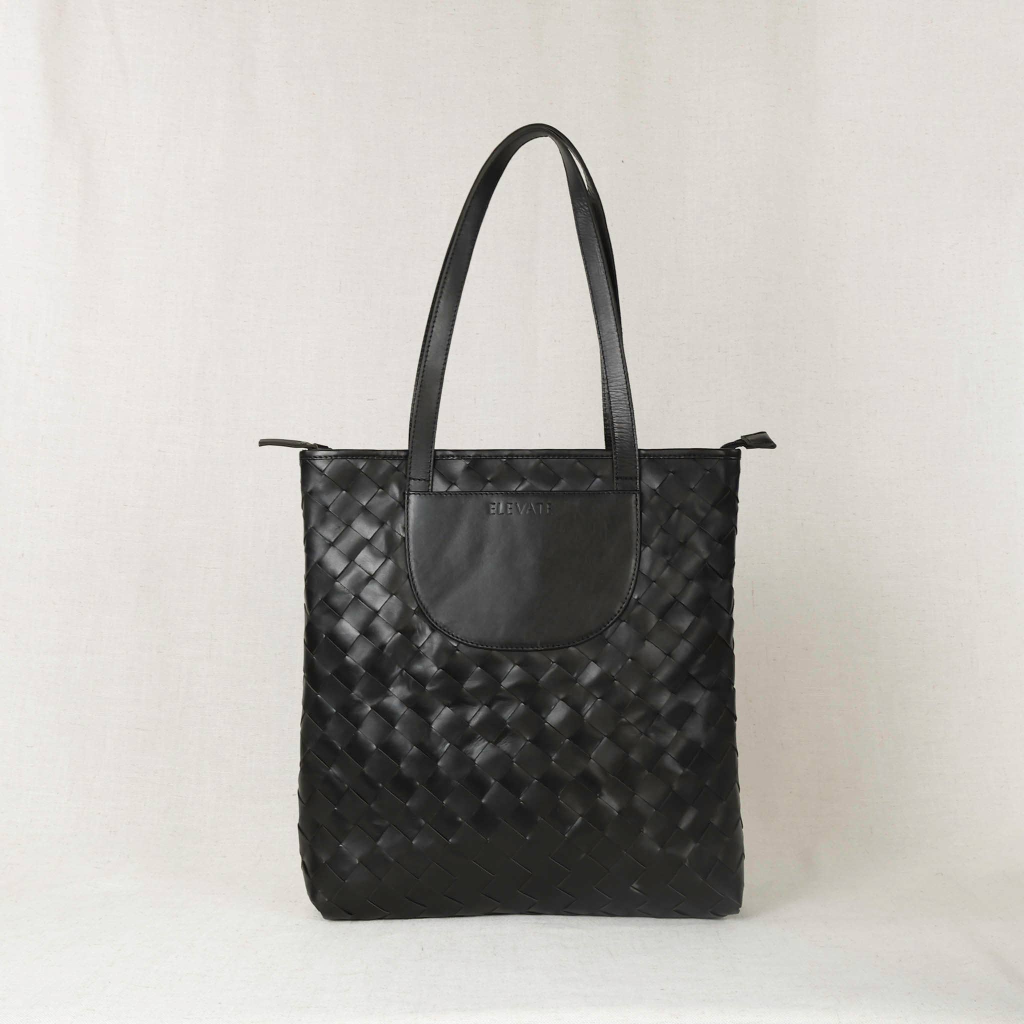 Elevate - Wholesale Tote Bag - Women's - Shirin Woven Leather Tote0