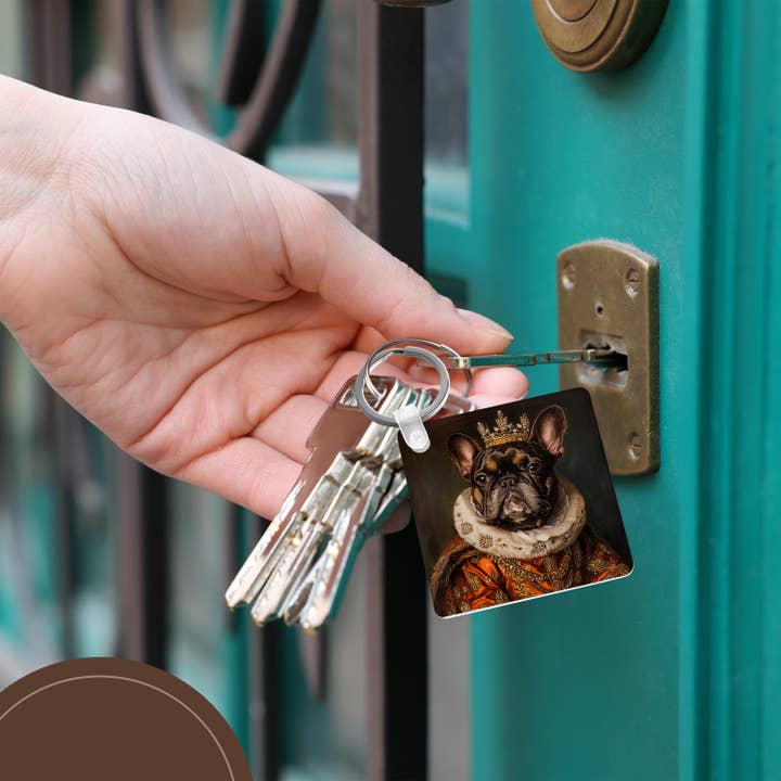 3dRose - Wholesale Sleutelhanger - Uniseks - 3dRose, Franse Bulldog Koninklijk Portret Hondenmajesteit, Sleutelhanger5