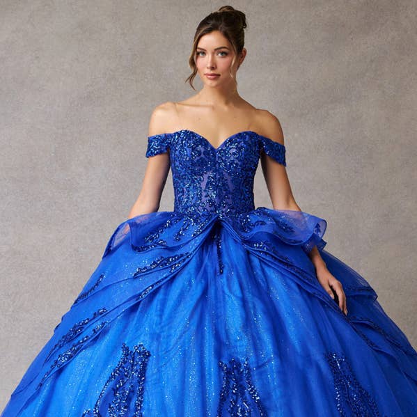 Off-shoulder quinceañera baljurk met sweetheart hals en versieringen voor wholesale door Babyfox Apparel