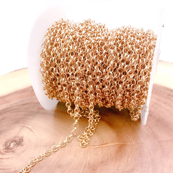 findings4uGem - Wholesale Pendant/Charm Necklace - Dainty Rolo Cable Chain by Foot, Wholesale bulk Roll, CH147