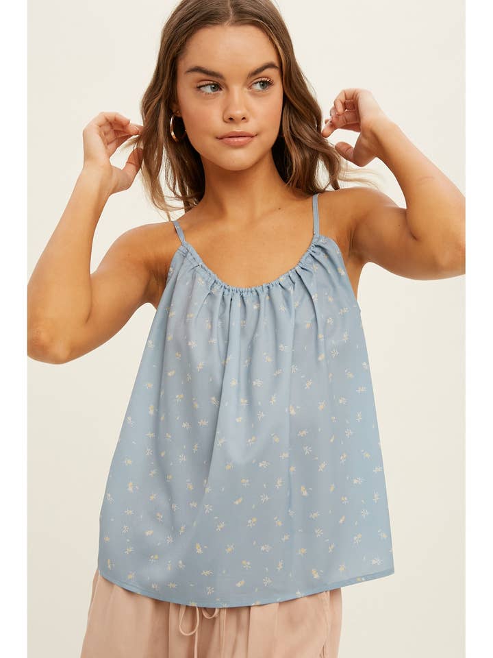 FLARE CAMI-TOPP MED BLOMMÖNSTER/WL22-6934 för wholesale av Wishlist Apparel