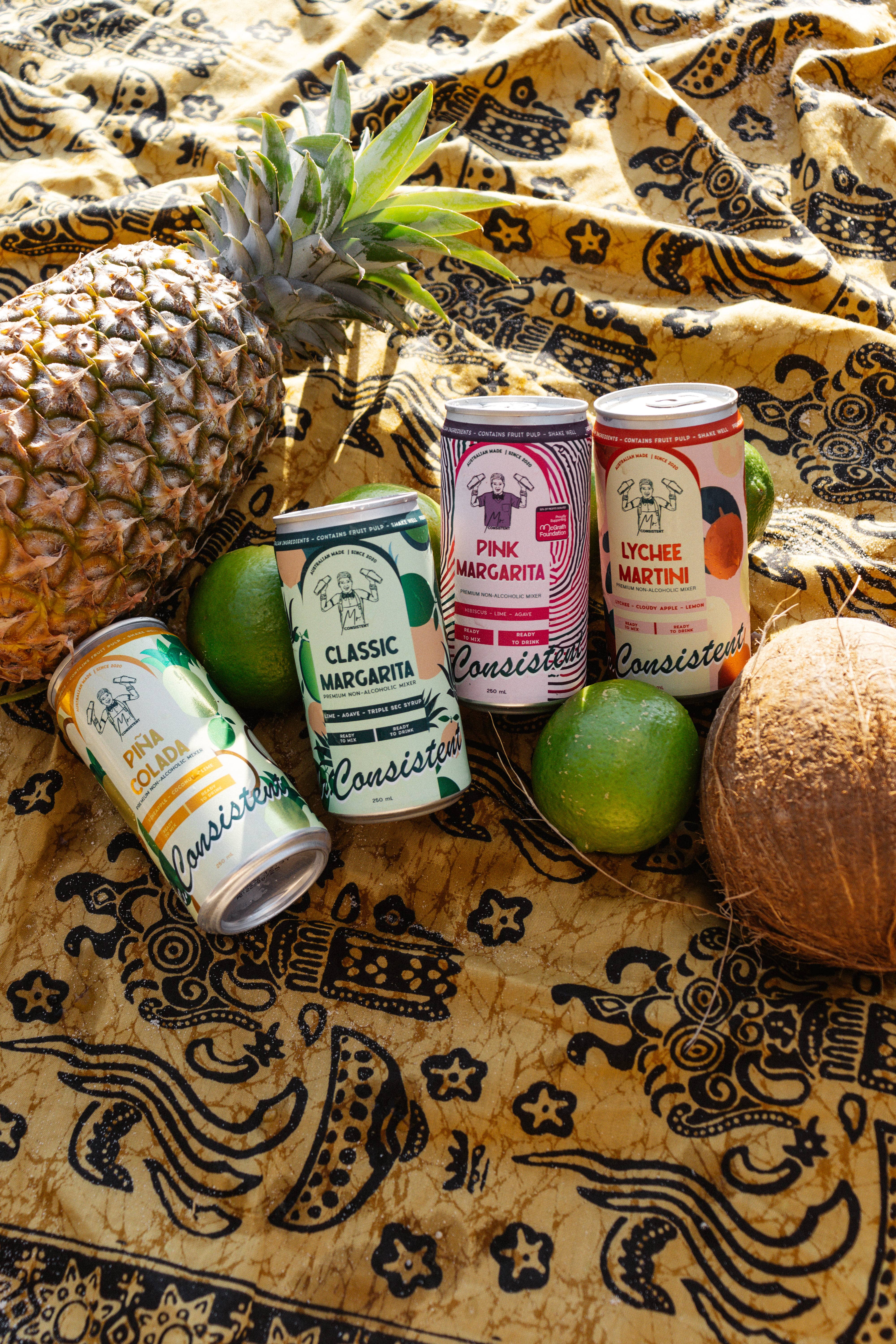 Mr. Consistent - Wholesale Non-Alcoholic Aperitif/Mocktail - Pink Margarita 250 mL Can Range 3