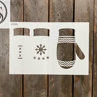 M0351 Mitten Stencil for wholesale by Muddaritaville Studio