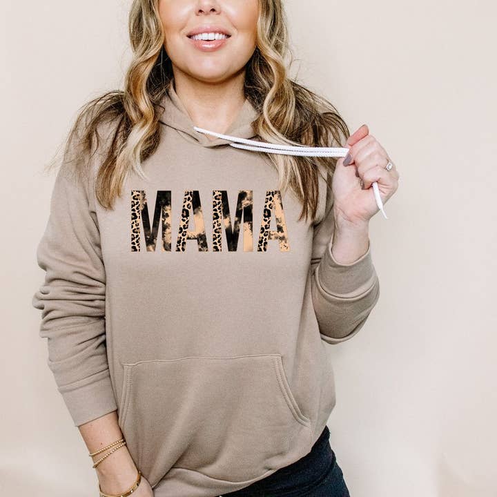 MAMA Bleach-Looked SCREENPRINT Hoodie MTO for wholesale by Maria's Custom Designs