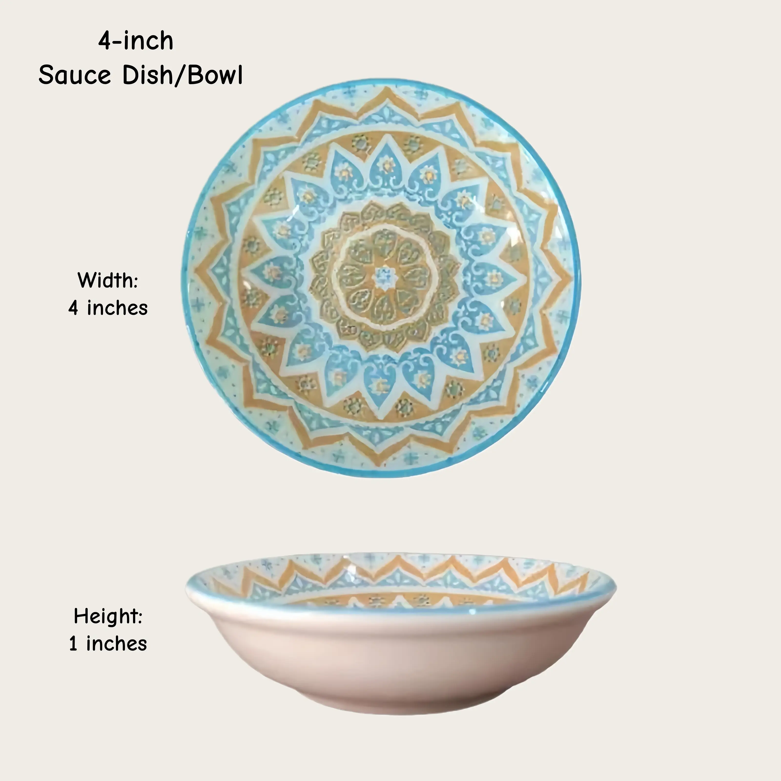 Otterware - Vente Bols à condiments/sauces - Plats à trempette en céramique style marocain (6 styles)44