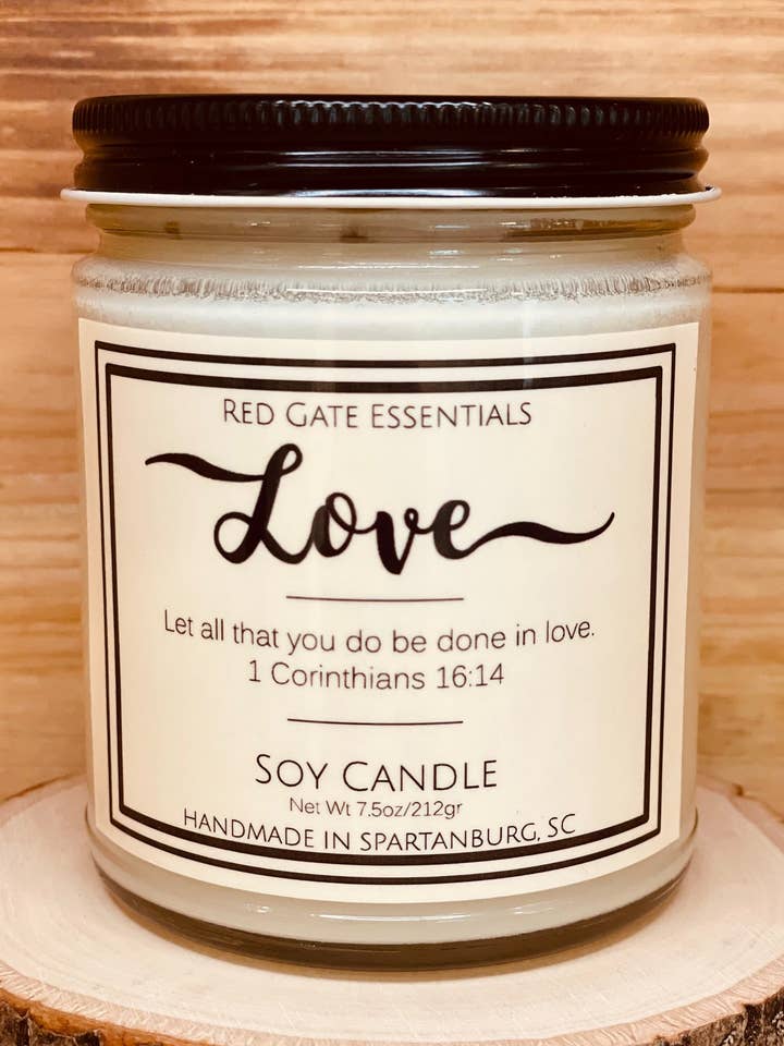 Love, Inspirational, Scripture Soy Candle for wholesale by Red Gate Essentials